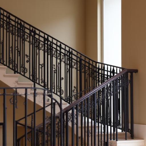 Ringhiera di design per interni, in ferro lavorato.